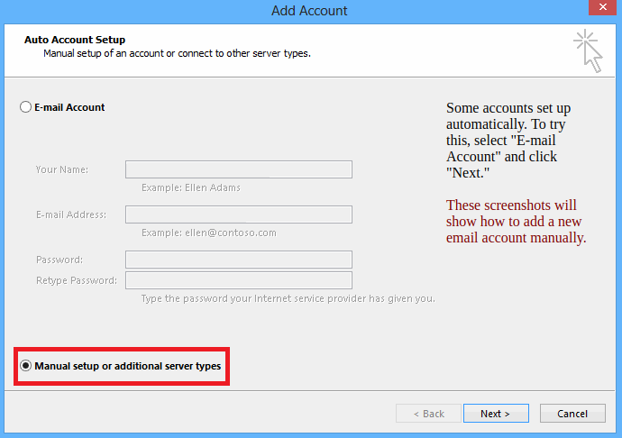 bellsouth net email setup for outlook 2013