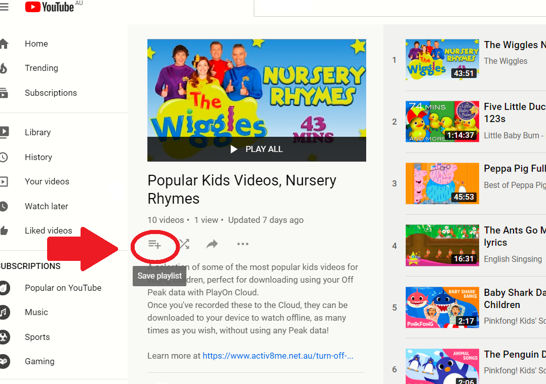 Save A YouTube Playlist to your Account